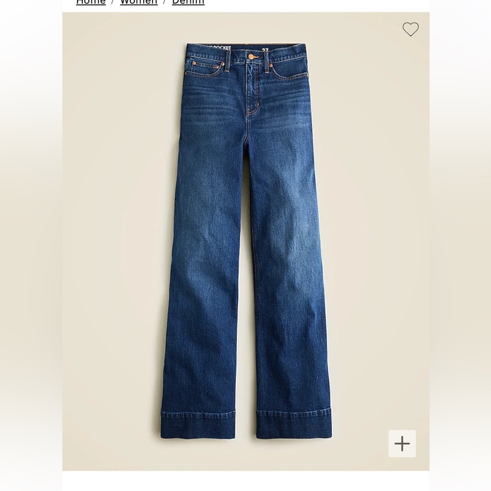 Jcrew wide leg trouser in Wesley wash. NWT.